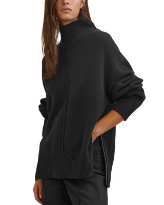 Wool Zip Hem Sweater