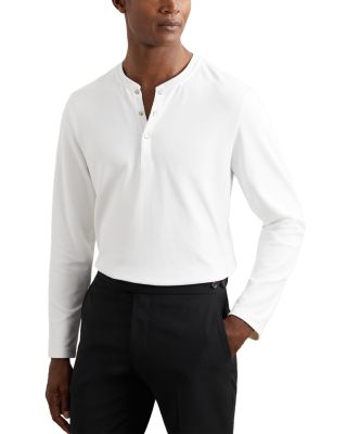 Carmello Long Sleeved Texture Grandad Polo