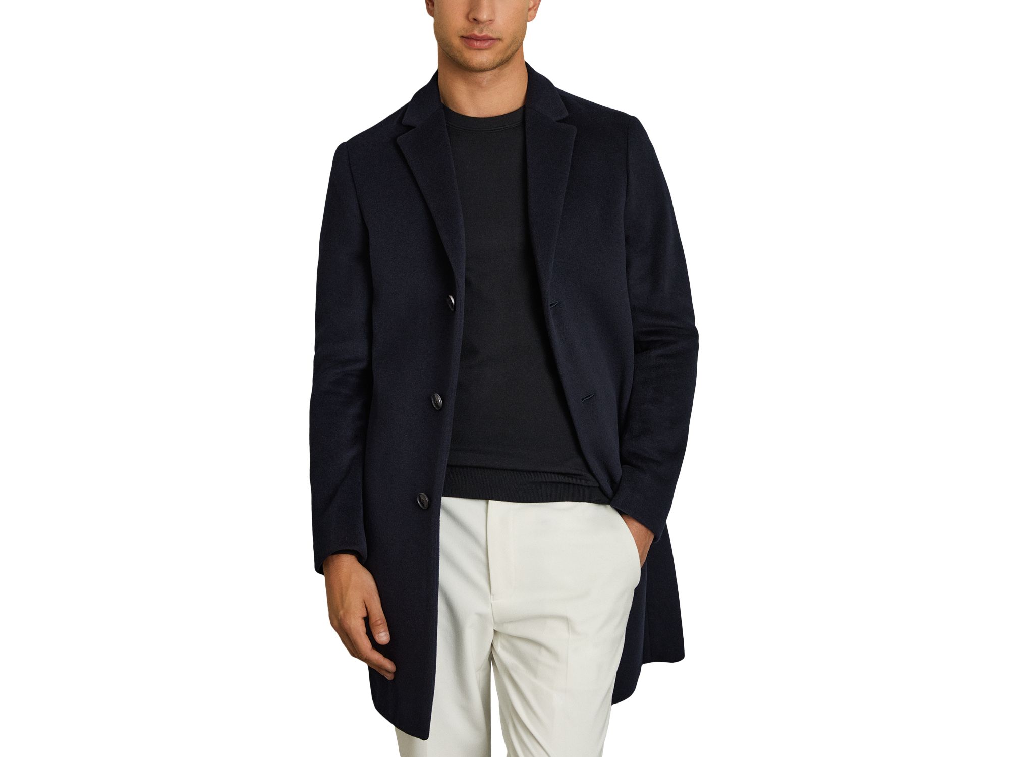 Gable Long Sleeved Single Breasted Wool Blend Overcoat - Image 1