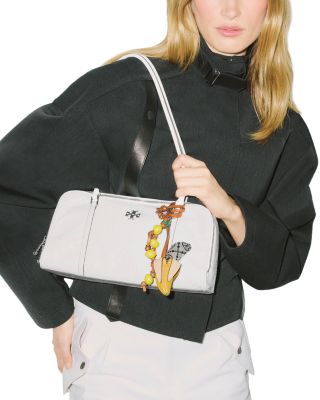 Crinkle Leather Small Marshmallow Satchel