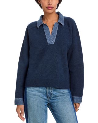 Marie Denim Polo Sweater