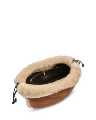 Charlotte Midi Suede & Shearling Shoulder Bag