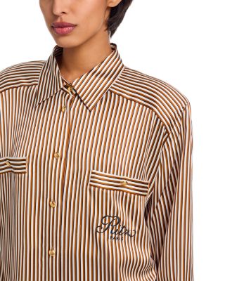 Ritz Striped Silk Pajama Shirt & Pants 