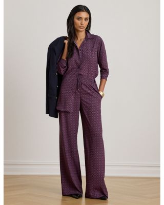 Relaxed Fit Foulard Print Crepe Shirt