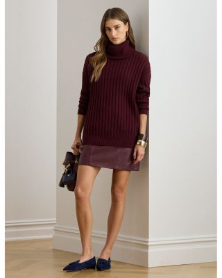 Wool Blend Oversize Turtleneck Sweater