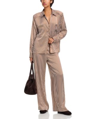 Ritz Striped Silk Pajama Shirt & Pants 