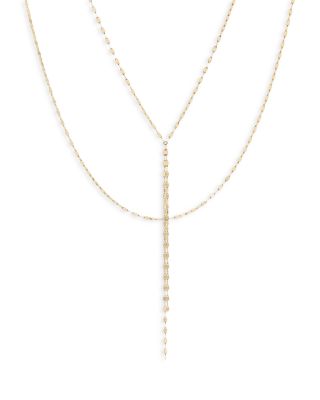 14K Gold Double Strand Blake Lariat Necklace
