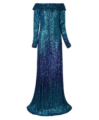 Vionne Off-Shoulder Sequin Gown