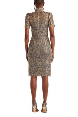 Marise Sequin Embroidered Illusion Dress