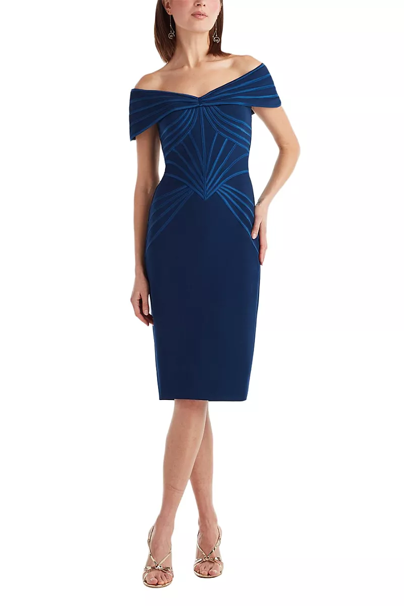 Tadashi Shoji Meridian Sundial Off-Shoulder Dress