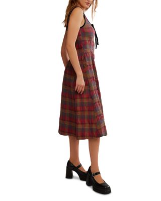 Freya Plaid Midi Dress
