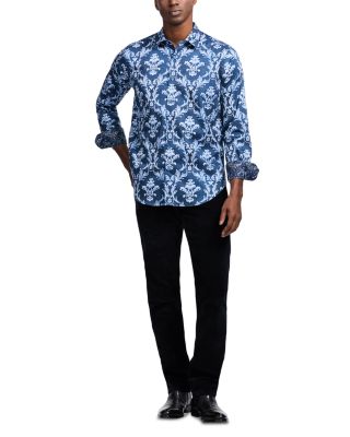 Neville Printed Long Sleeve Button Front Shirt