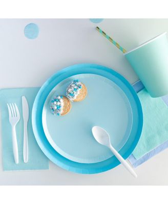 Solid Shade Colors, Paper Party Dinner Plates, Set of 8