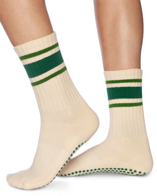 Green Retro Grip Socks