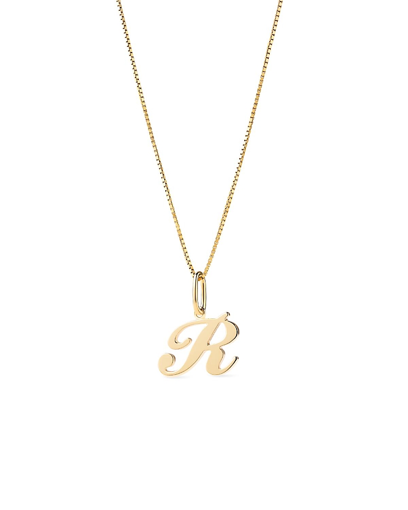 Ana Luisa Solid Yellow Gold Script Letter Necklace In Gold