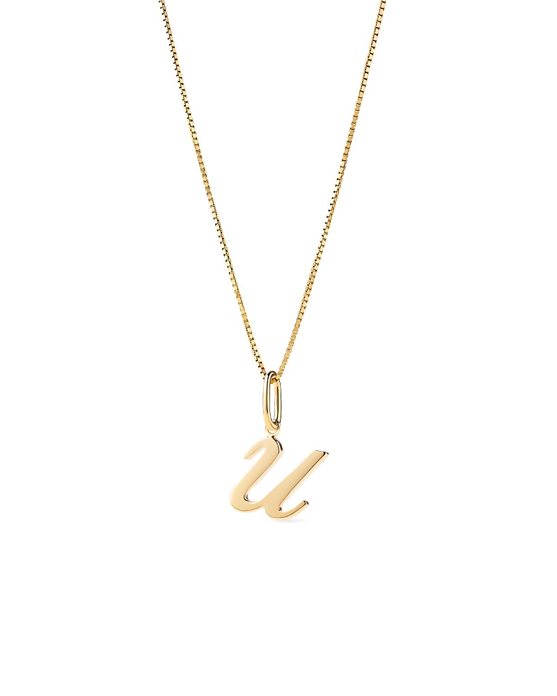 Ana Luisa Solid Yellow Gold Script Letter Necklace In Gold