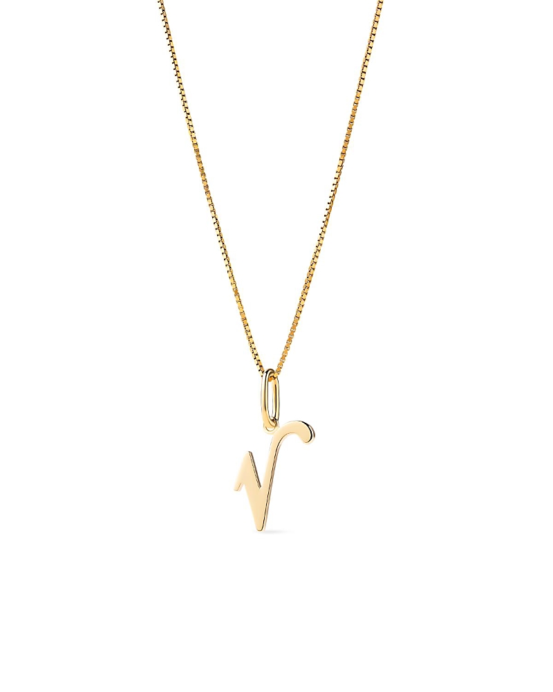 Ana Luisa Solid Yellow Gold Script Letter Necklace In Gold