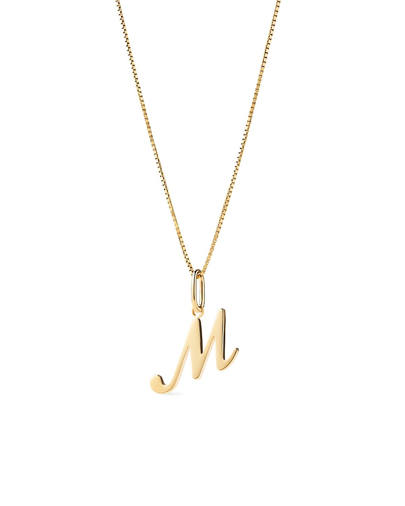 Ana Luisa Solid Yellow Gold Script Letter Necklace In Gold