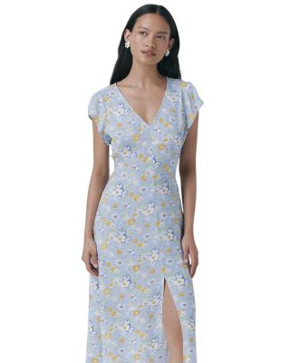 Blair Crepe Floral Sleeveless Midi Dress