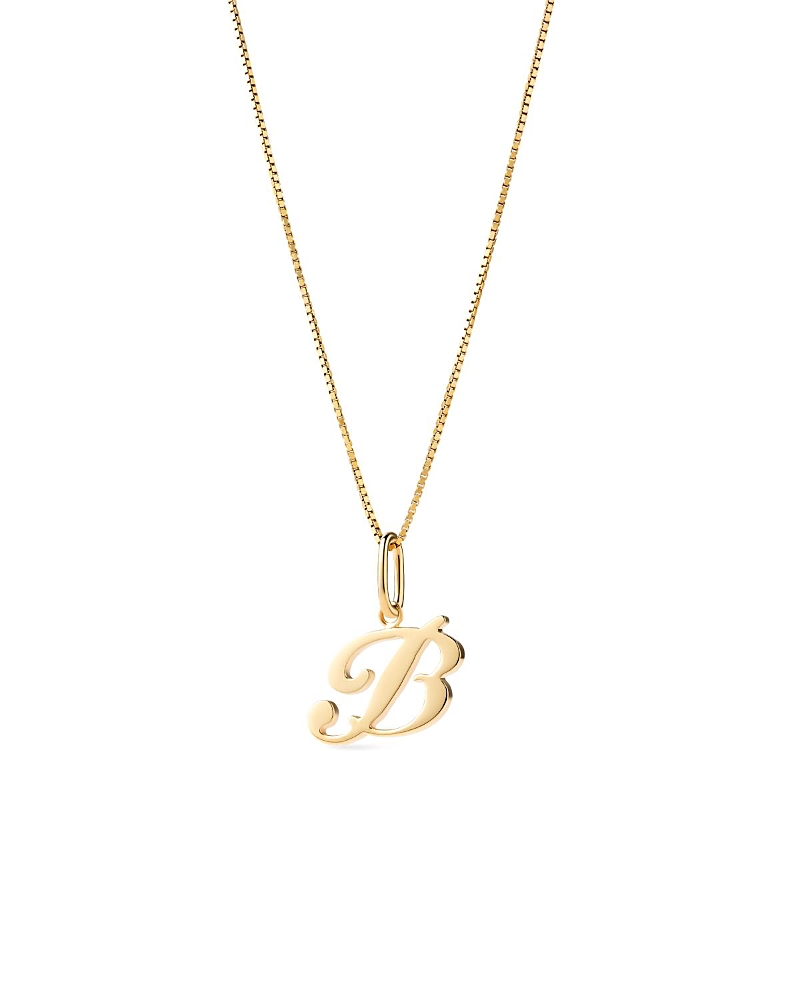 Ana Luisa Solid Yellow Gold Script Letter Necklace In Gold