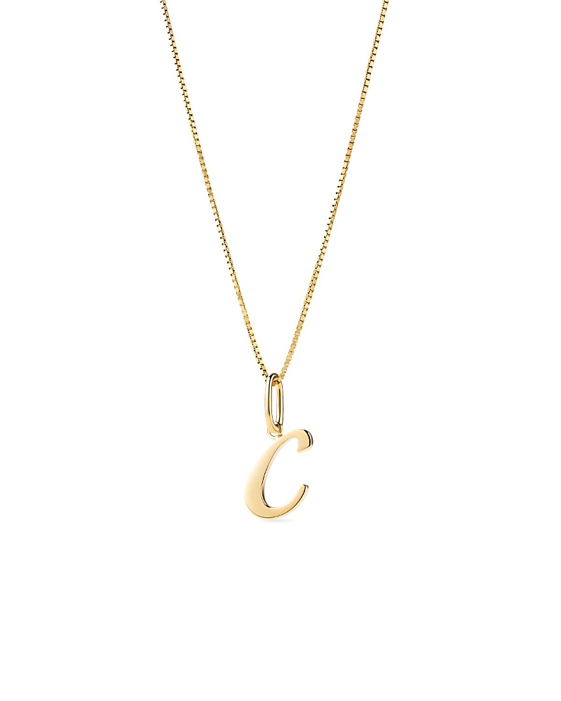 Ana Luisa Solid Yellow Gold Script Letter Necklace In Gold