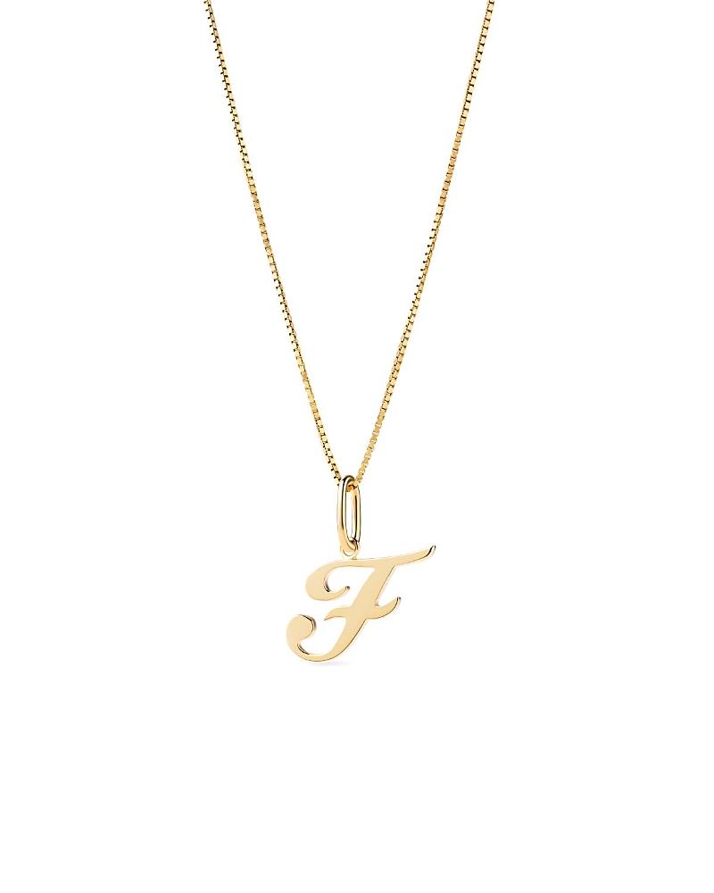 Ana Luisa Solid Yellow Gold Script Letter Necklace In Gold