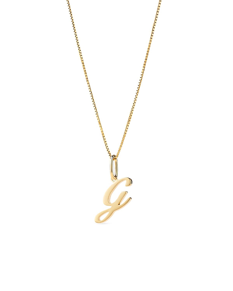 Ana Luisa Solid Yellow Gold Script Letter Necklace In Gold