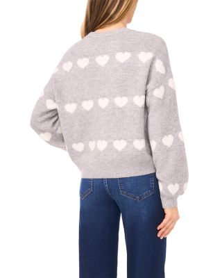 Heart Jacquard Crew Sweater