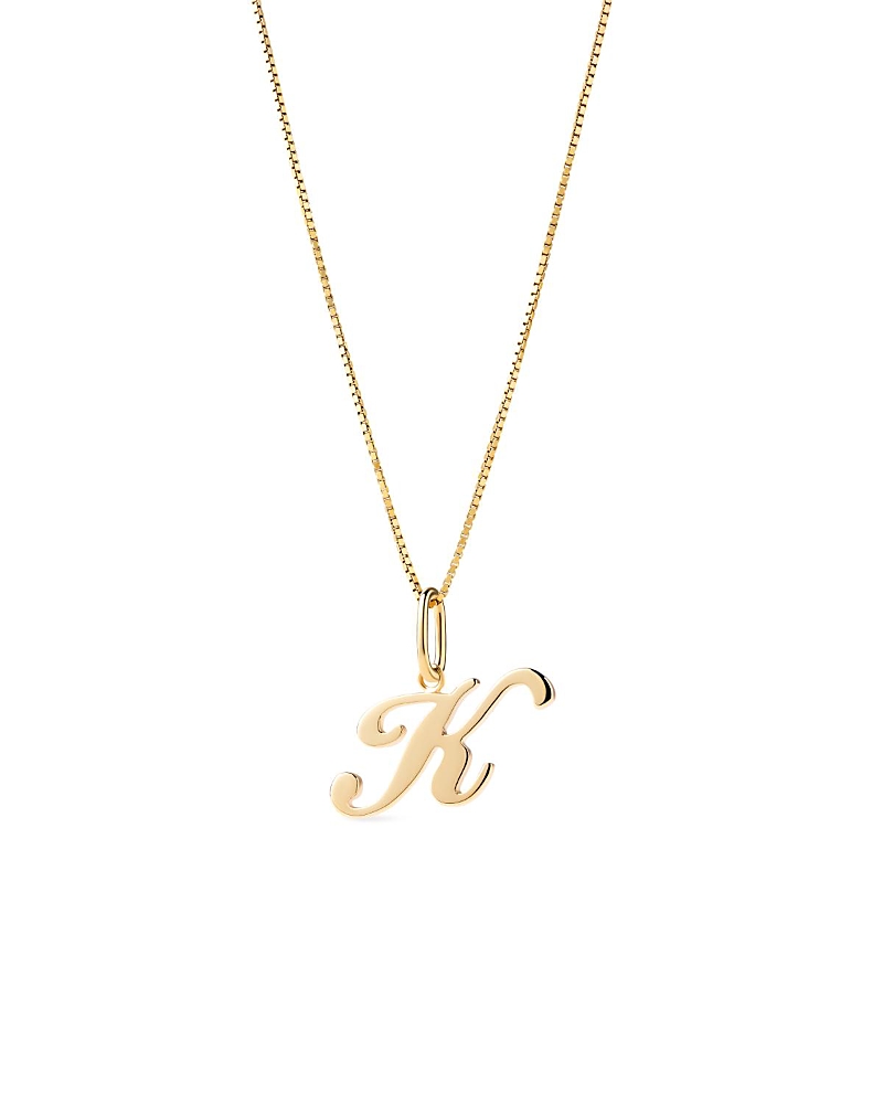 Ana Luisa Solid Yellow Gold Script Letter Necklace In Gold