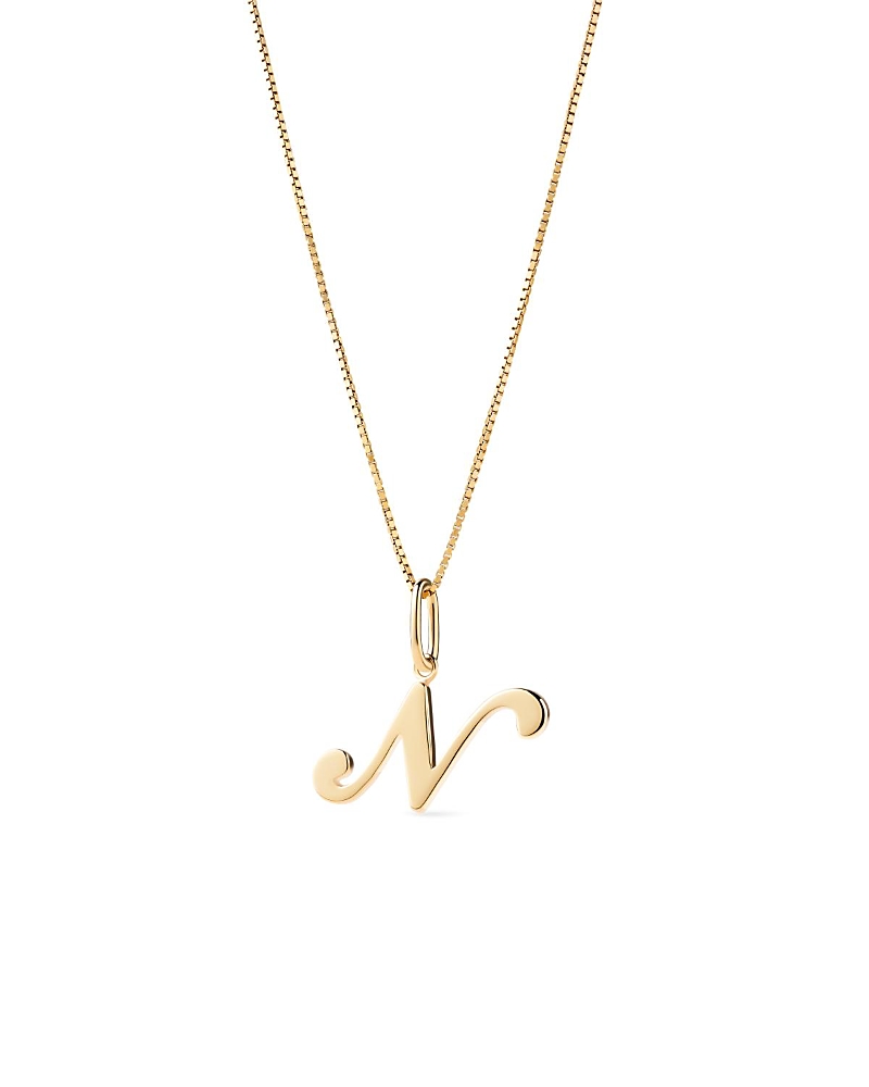 Ana Luisa Solid Yellow Gold Script Letter Necklace In Gold