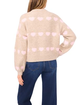 Heart Jacquard Crew Sweater