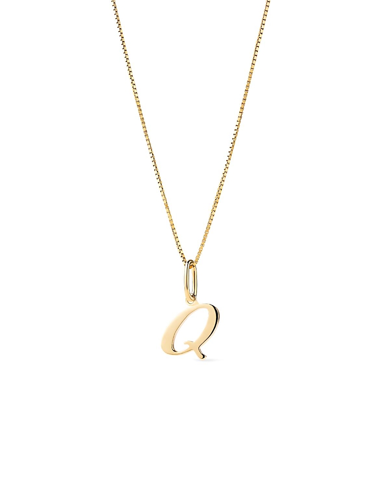 Ana Luisa Solid Yellow Gold Script Letter Necklace In Yellow