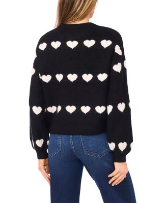 Heart Jacquard Crew Sweater