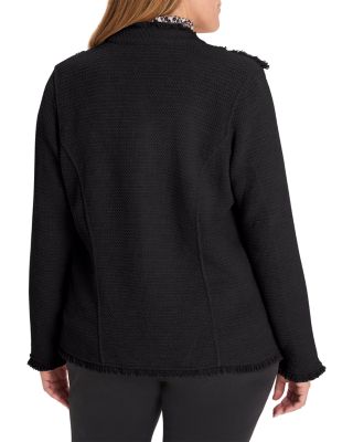 Military Fringe Mix Knit Jacket