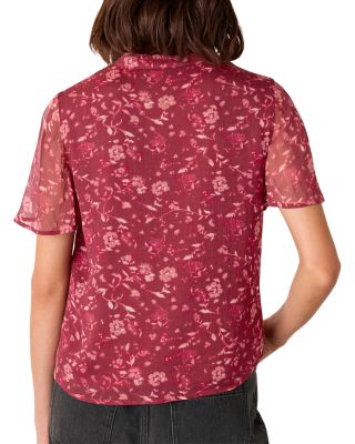 Ditsy Floral Split Neck Blouse