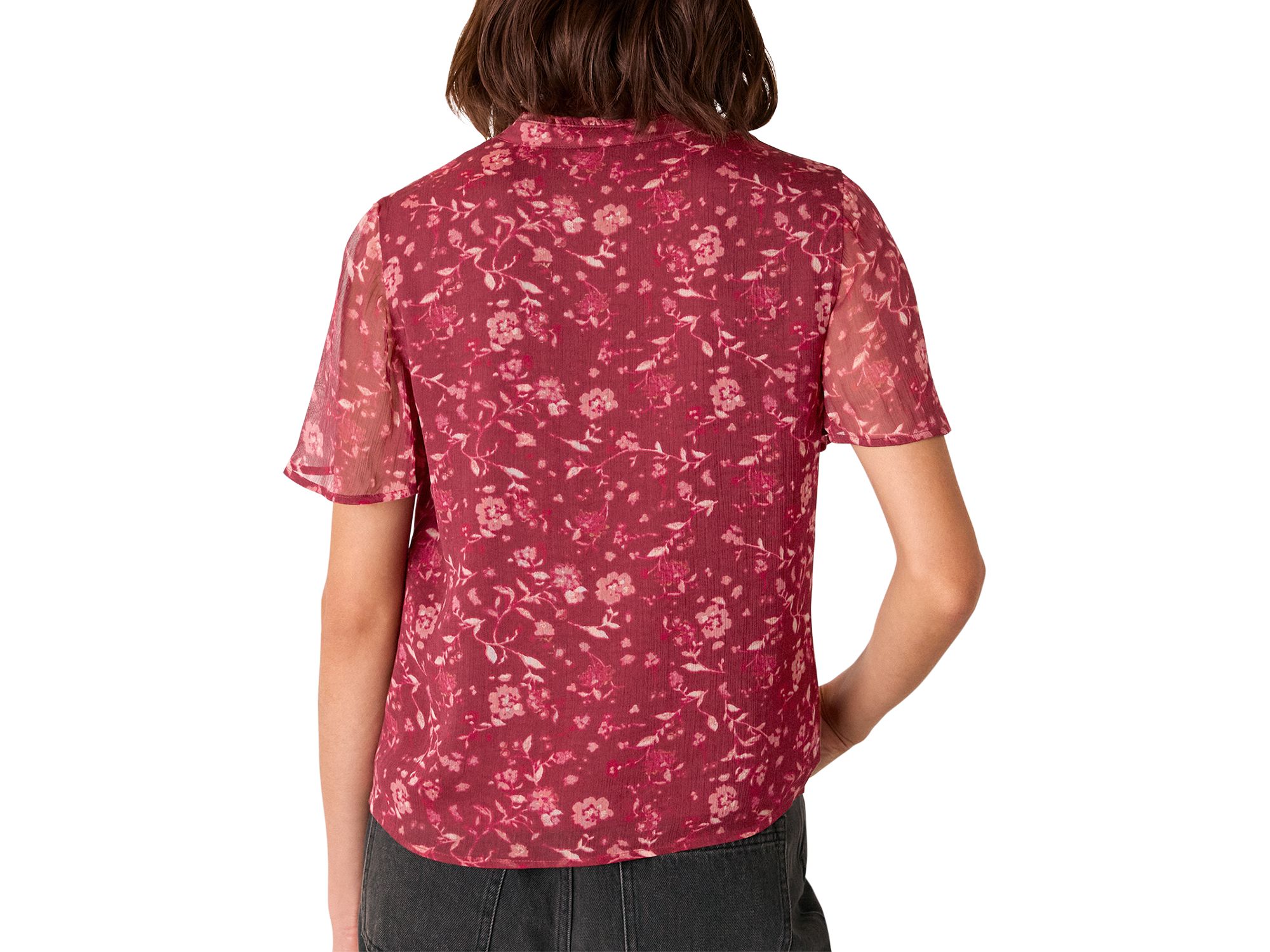 Ditsy Floral Split Neck Blouse — Image 3