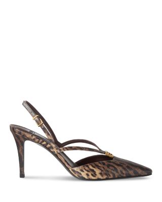 Women's Fendi FFold High Heel Printed Karung Slingbacks