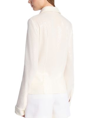 Linear Sequin Hansen Silk Shirt 