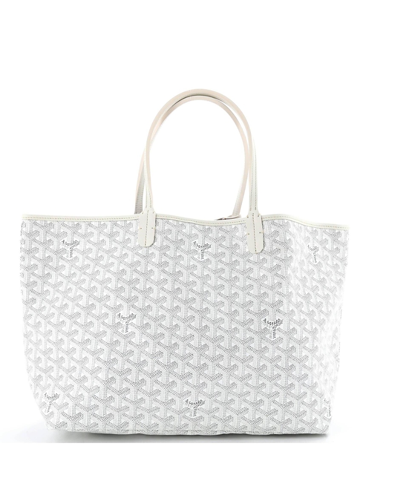PRE-OWNED GOYARD Pre-owned Goyard Pm Saint Louis Tote Coated Canvas In White