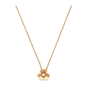  Mini Frivole Pendant Necklace 18K Gold and Diamond, 15 - 15.75"