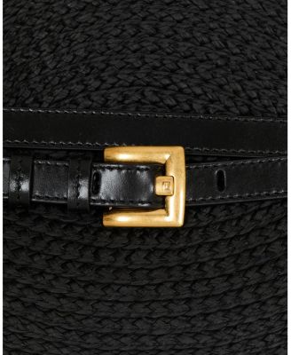  Shuffle Medium Bag in Calfskin Leather and Raffia