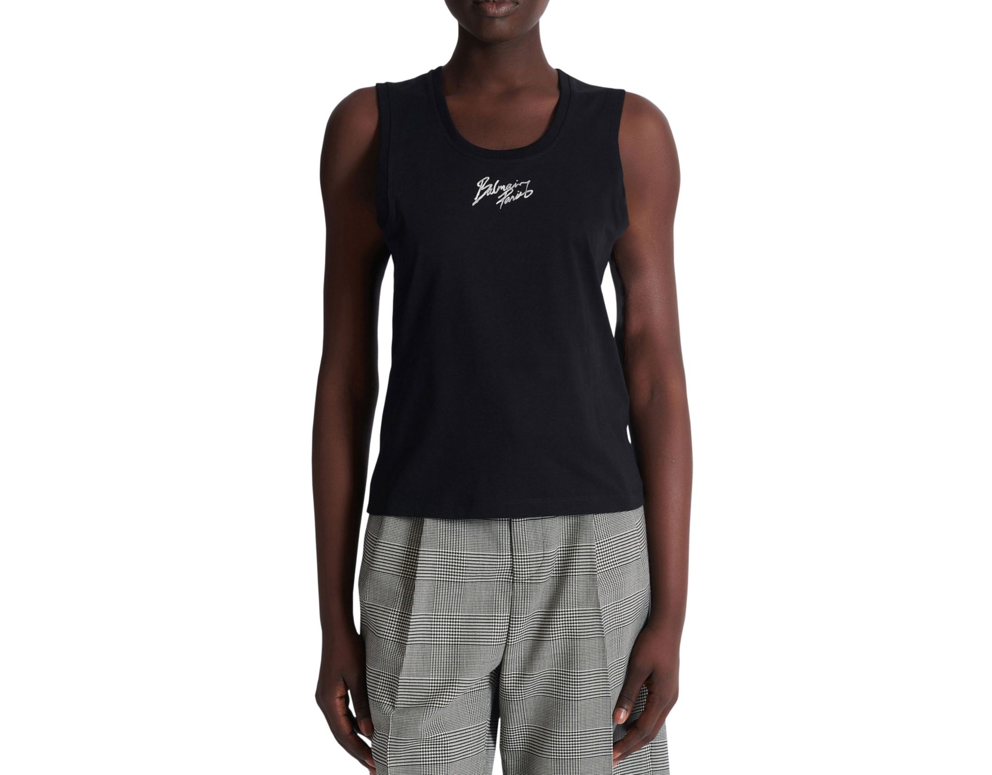 Relaxed Tank Top With Balmain Paris Brush Print - Image 1