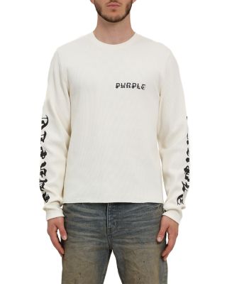 Long Sleeve Waffle Knit Logo Tee