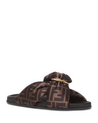 Women's Fendi Feel Satin FF Slides