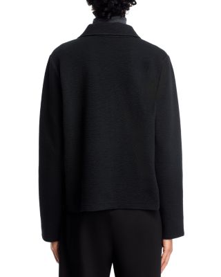 Textured Double Knit Notch Collar Jacket