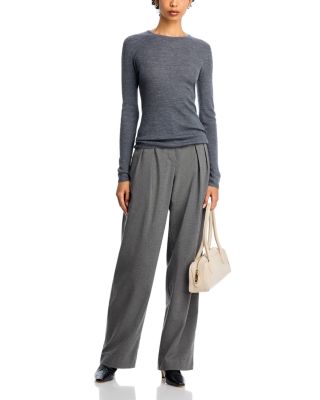 Rib Knit Long Sleeve Striped Sweater