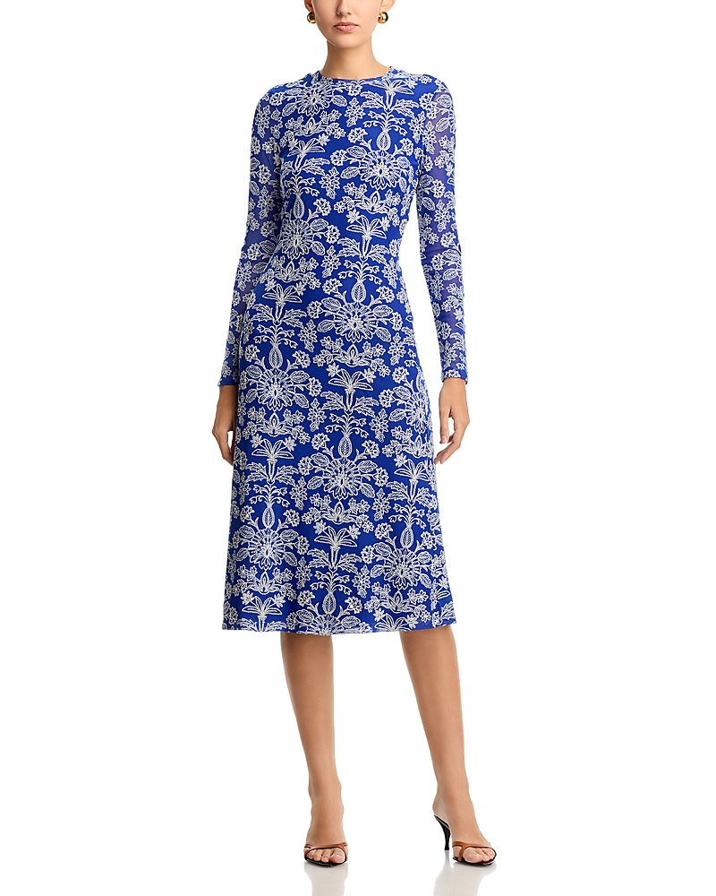 Johnny Was Shelly Mesh Midi Dress In Blue