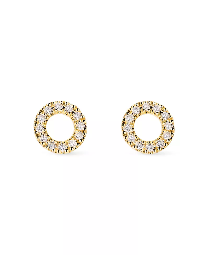 Ana Luisa Solid Yellow Gold Lab Grown Diamond Circle Studs