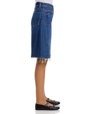 The Halfpipe High Rise Bermuda Fray Jean Shorts in Did You Bring Me Anything