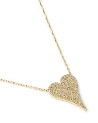 Diamond Heart Pendant Necklace in 14K Yellow Gold, 0.50 tcw